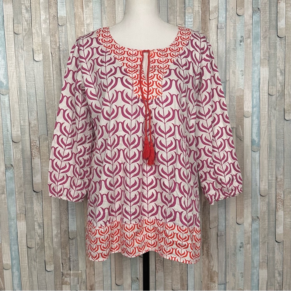Hatley M Printed Summer 100% Cotton Tunic Top Blouse Cover‎ Up Preppy $95